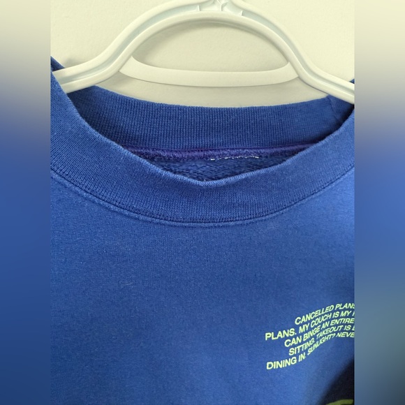 Friday + Saturday Introvert Extrovert Blue Sweater - Picture 6 of 10